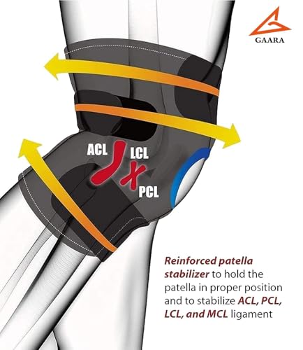 Image of GAARA INDIA Open Patella Knee Support (Pack of 2) - Breathable Knee Cap Brace for Men & Women, Universal Size - Ideal for Pain Relief, Walking, Running, Gym, Arthritis, ACL /MCL, Torn Meniscus