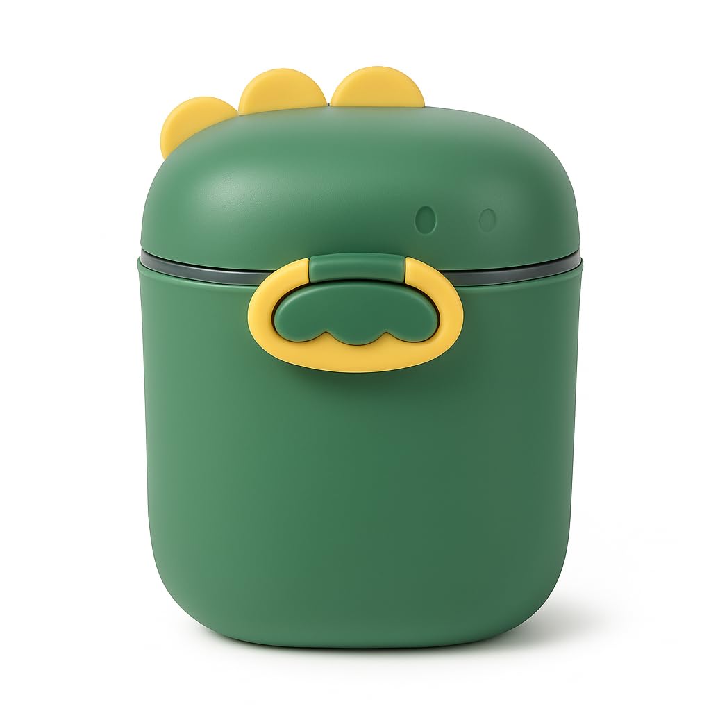 Milk Powder Storage Container | 800g Capacity | BPA-Free Silicone | Leak-Proof Lid | Travel Friendly Cute Dino Design | for Baby Milk Powder, Snacks & Cereal (Green)-picture-14