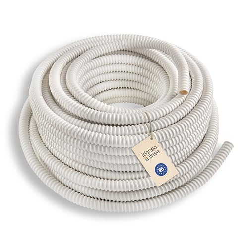 Idoneo Linea Kondensatschlauch 1-30m Ø 16mm Ø 18mm Ø 20mm Klimaschlauch Zuschneidbar Glatte Flexibel Kondenswasser Schlauch für Klimaanlagen, Split-Klimageräte (Ø 16mm, 5m)