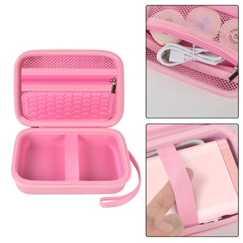 Image of Comecase Case Compatible with Nelko P21 / for Phomemo D30 D35 Label Maker Machine, for JADENS D11 / for SUPVAN Mini Labeler Sticker, Labler Maker Storage for Tape&Accessories - Pink