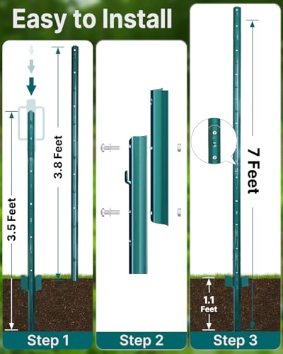 Postes de valla de metal de 7ft de acero para valla de alambre 4