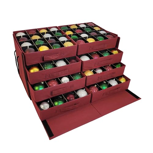 612 Vermont Christmas Ornament Storage Box, Adjustable Acid-Free Dividers