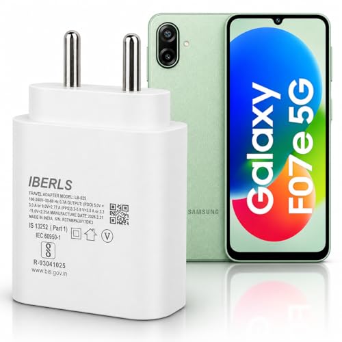 Image of 25W Pd 3A Type-C Super Fast Charging Adapter Compatible with Galaxy F70e /F07 /F17 /F06 /F36 /F56 /F16 /F15 /F05 /F55 /F13 /Tablet /Galaxy Watch- Charge Your Device with 25 Watt USB C Fast Charger- White