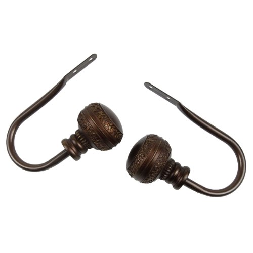 Rod Desyne Ornament Curtain Holdback Pair, Cocoa