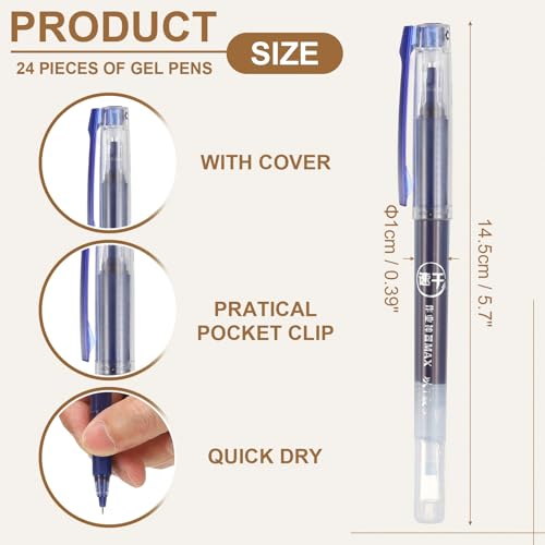 Bolígrafos de gel 0.5mm PATIKIL 24 unidades tinta negra miniatura 2