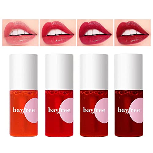 Fvquhvo Lightweight Lip Tint Stain Set - Mini Liquid Lipstick Kit,Watery And Moisturizing Lip Stain, Long Wearing Lip Tint,Easy Application Tinta Para Labios,3-In-1 Lip Makeup(Pack Of 4 Colors) #TOP12