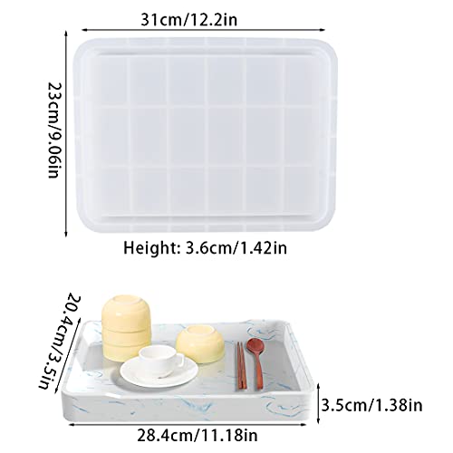 Zayookey Resin Tray Silicone Molds Large Rolling Tray Molds Rectangle Serving Plate Molds with Edges Tray Resin Molds… - Image 5