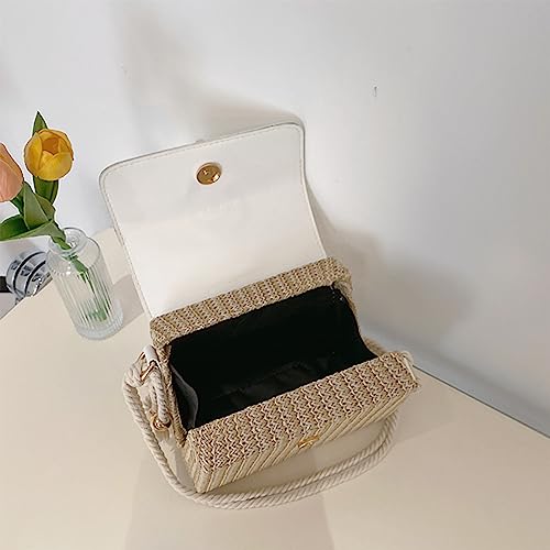 Image of Straw Crossbody Bags for Women Summer Straw Clutch Bag Woven Beach Purse Vacation Handbags | Straw