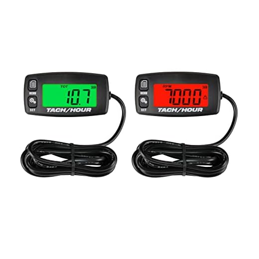 2 Pieces Runleader Digital Maintenance Tach/Hour Meter,Battery Replacement for Small Gas Engine,Used on Riding Lawn Tractor Generator Compressor Chainsaws Outboard Motor Pressure Washers (2)