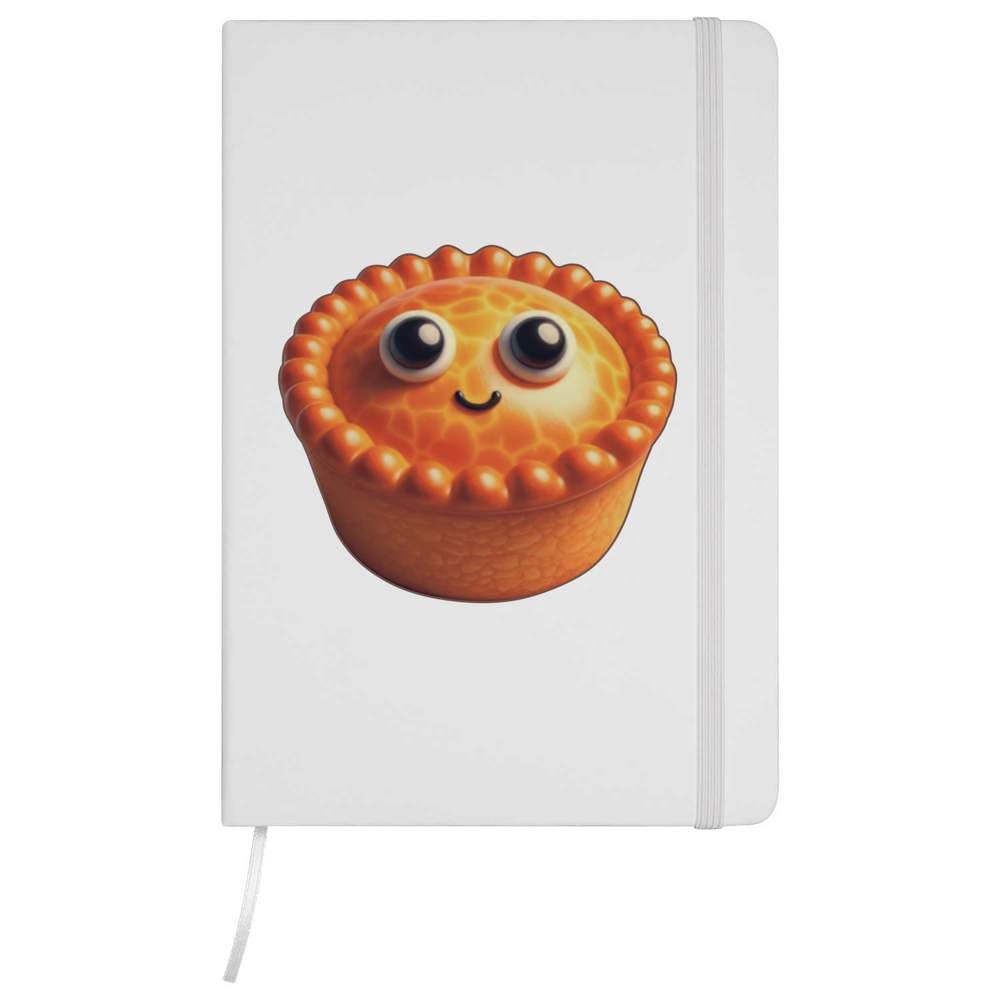 Azeeda 'Funny Face Pork Pie' Ruled Notebook - White, A5 (NB00087010)