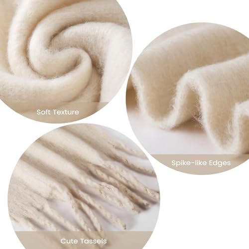Women's Mohair Winter Scarf Pure Color, Warm Winter Scarf for Women and Men, Soft Luxurious Cashmere Feel Scarfs3