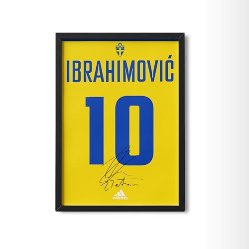 Image of Posternet Football Jersey Style Wall Frame | Yellow & Blue Sports-Inspired Number 10 Poster with Signature Design | Premium Black Framed Wall Decor for Bedroom, Living Room, Office & Gaming Room | A4 Size (8.3 x 11.7 Inch)