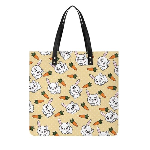 Tote bag pour voyage lapin et carotte : l'élégance d'un grand sac à main shopper soigné