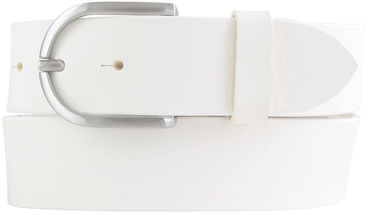 BELTINGER Ceinture femme en cuir de vachette 4 cm | Ceinture en jean pour femme 40mm | Ceinture en cuir pleine fleur avec boucle de ceinture ronde