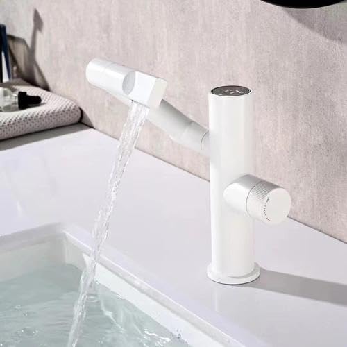 Robinet de lavabo en laiton massif avec affichage de température élégant