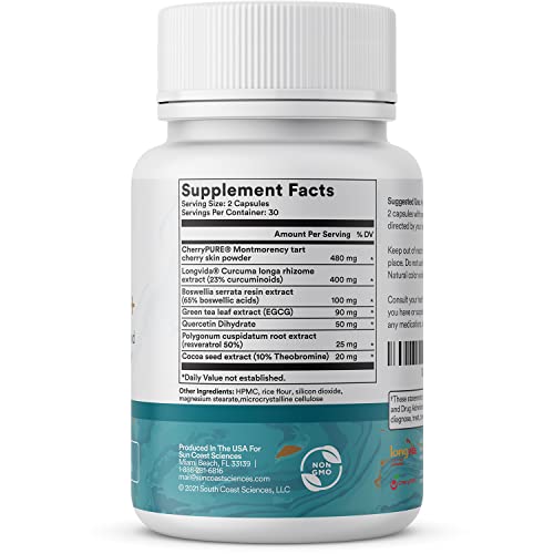 Vitacell+ Longvida Optimized Liposomal Curcumin Capsules - Clinically Tested Ingredients For Improved Joint Support, Higher Energy & Brain Fog Relief – Quercetin, Resveratrol, Boswellia Serrata & More #TOP1