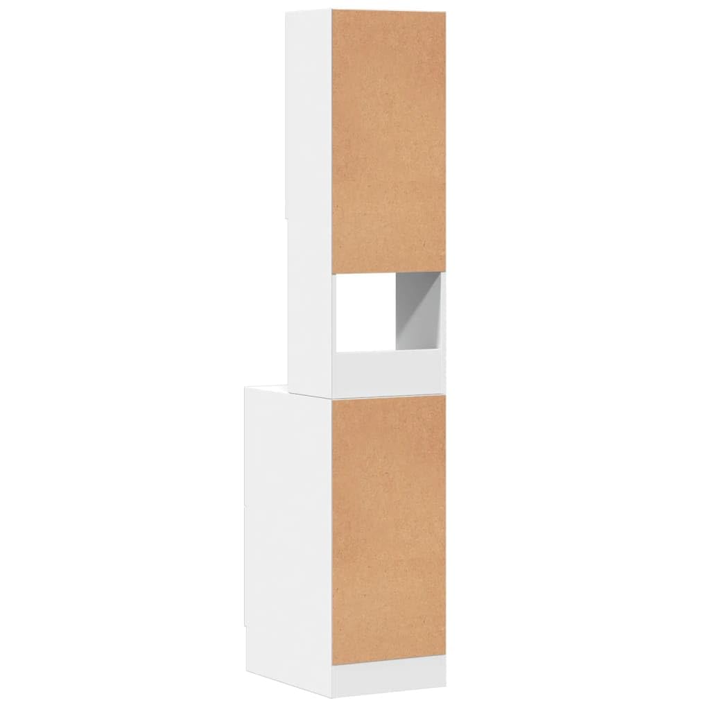 vidaXL Armoire de Cuisine Blanc 35x50x180 cm Bois d'ingénierie, Placard de Cuisine, unité de cuisinette, Armoire de Rangement avec tiroir