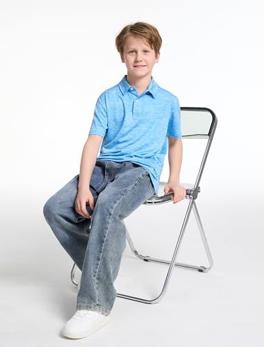 4 Pack Boys Short Sleeve Polo Shirts Dry Fit Athletic Performance Collared Golf Shirts for Youth2