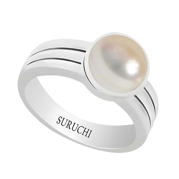 Sterling Silver Pearl (Moti) Gemstone Ring for Men & Women