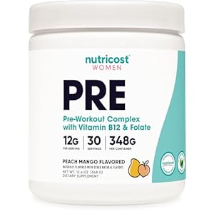 Nutricost Pre-Workout Powder for Women, Peach Mango, 30 Servings