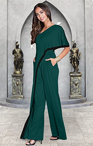 Image of KOH KOH Womens 2026 One Off Shoulder Asymmetric Long Pant Jumpsuit Romper