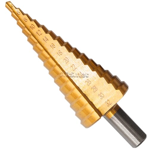 Kit Jogo 3 Brocas Escalonadas Titânio Espiral Cônica Hss Metal Ferro