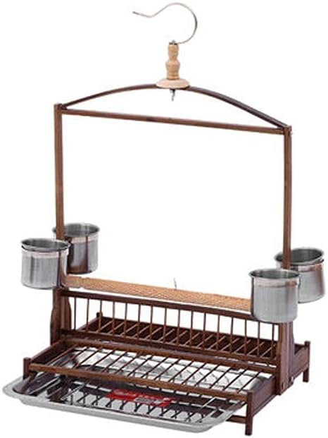 Bird Cage Parakeet Stand Cockatoo Interactive Stand with Stainless Steel Food Cup and Small Parrot Chassis Bird Travel Cage (Large)