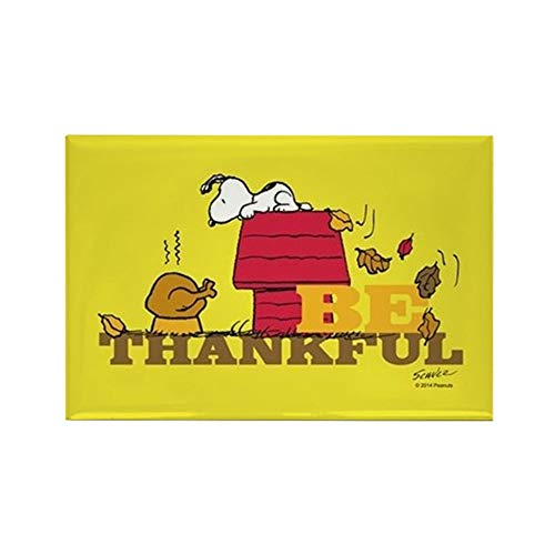 CafePress Peanuts Be Thankful Full Bleed Magnets Rectangle Magnet, 3"x2" Refrigerator Magnet