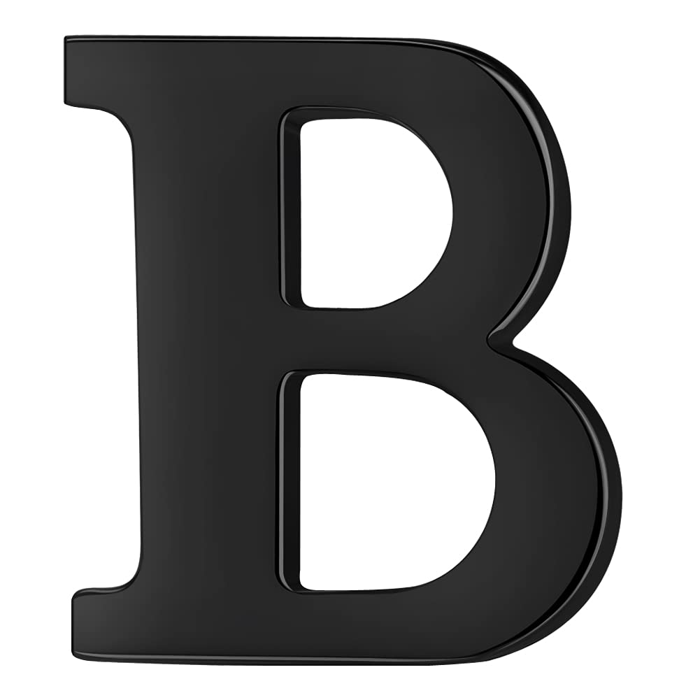 HONEY BEAR Black Initial Letter Tie Lapel Pin Brooch for Men Women Shirt