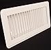 HVAC Premium 4'' X 10'' Floor Register with Louvered Design - Heavy Duty Rigid Floor Air Supply with Damper & Lever - White