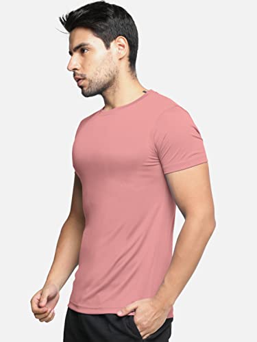 Image of BULLMER Solid Cotton Blended Half Sleeve Round Neck Tshirt for Men