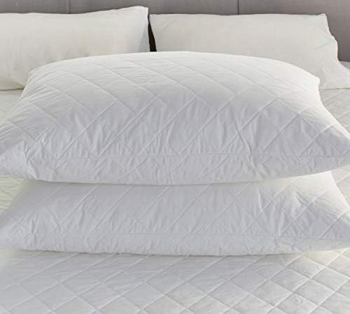 Roy Textile All-Season Poly-Cotton Quilted Pillow Protectors - Pack of 4