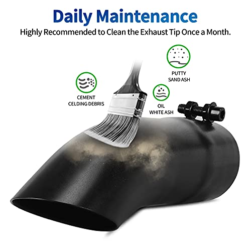 AUTOSAVER88 2.25 Inch Black Exhaust Tip, 2.25" Inlet 2.25" Outlet 9" Overall Length Powder Coated Finish Stainless Steel Turn Down Exhaust Tips for 2.25" O.D. Tailpipe, Bolt/Clamp-On, Universal by AUTOSAVER88 - Image 5