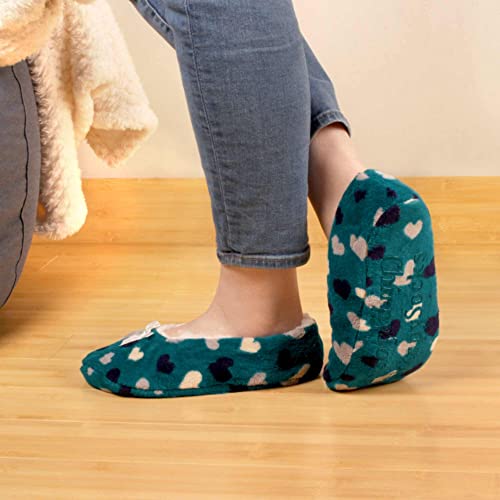Image of BambooMN Women's Stripe Patterned Non-Slip Lined Travel Home Slippers - 2 Pairs