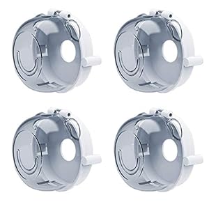 Hiyoo 4pcs Stove Knob Covers, Baby Proof Kids Safety Oven Gas Large Universal Design Stove Knob Cap Protection Locks Pet…