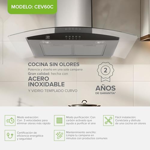 Lista de Campanas de Acero Inoxidable para Cocina los mejores 10. 12 Campanas de Acero Inoxidable para Cocina marca AVERA (3)