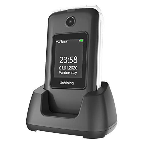 Telefono-Movil-para-Mayores-Teclas-Grandes-con-Tapa-Pantalla-de-28-18-Pulgadas-Tecla-de-Emergencia-Boton-SOS-Camara-Facil-de-Usar-para-Ancianos-Ukuu-gsm-Telefono-Movil-Negro