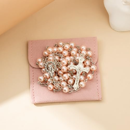 rosary beads catholic for women - rosary necklace artificial pearls solid colored simple style rosary beads gifts for women