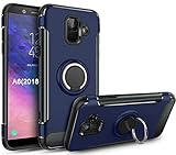 Galaxy A6 2018 Case,GETE 360 Degree Rotating Ring Holder Kickstand Protective Phone Cases Cover for Samsung Galaxy A6 2018 (Blue)