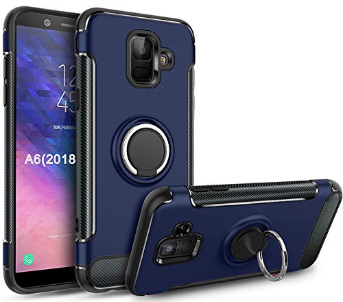 GETE Galaxy A6 2018 Case, 360 Degree Rotating Ring Holder Kickstand Protective Phone Cases Cover for Samsung Galaxy A6 2018 (Blue)