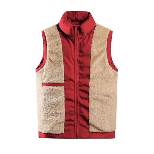 Men's Outerwear Puffer Vest Winter Fleece Lined Sleeveless Stand Collar Sherpa Windproof Waterproof Jacket Coat4