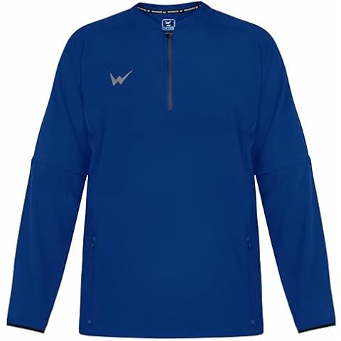 WEARCOG Baseball Full Sleeve Jacket for Men's | Adult Batting Cage Jacket with Quarter-Zip Front for Baseball Softball | Royal 2XL Cover