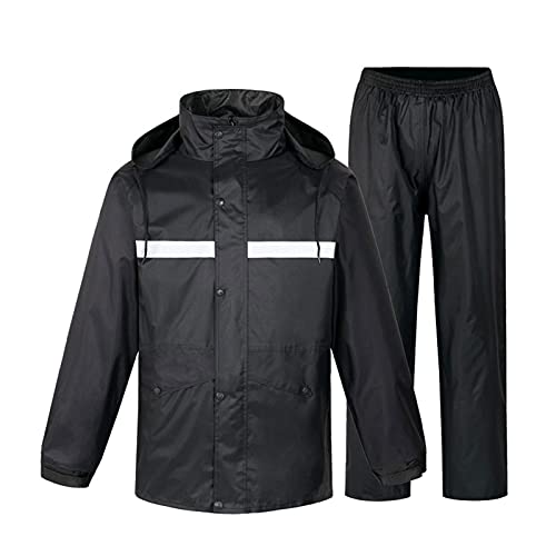 YLZBA Regenanzug,100% wasserdicht, atmungsaktiv Herren Fahrrad Regenkombi mit Kapuze Regenjacken und Hose Anzug mit Reflektierenden Streifen for Wanderungen Und Andere Outdoor-AktivitäTen(M)