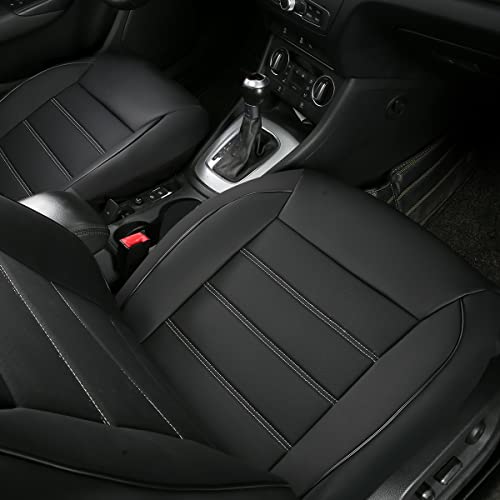 SOBONITO Auto-Sitzbezüge Vordersitze Kunst Nappa-Leder,Sitzbezug Set Universal,Auto-Schonbezüge (Black Line)