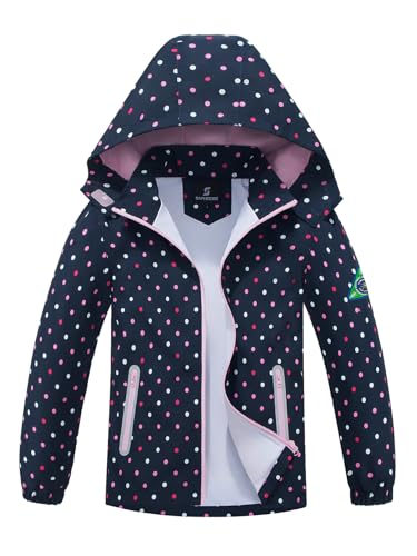 Image of SaphiRose Kids Waterproof Rain Jacket Mesh Lined with Removable Hood | Lightweight rain coat, windproof, breathable, school, camping, travel, outdoor play, boys and girls