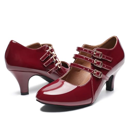 Women's Jessy Dress Mary Jane Shoes Round Toe Low Heels Wedding Office Work Pumps3