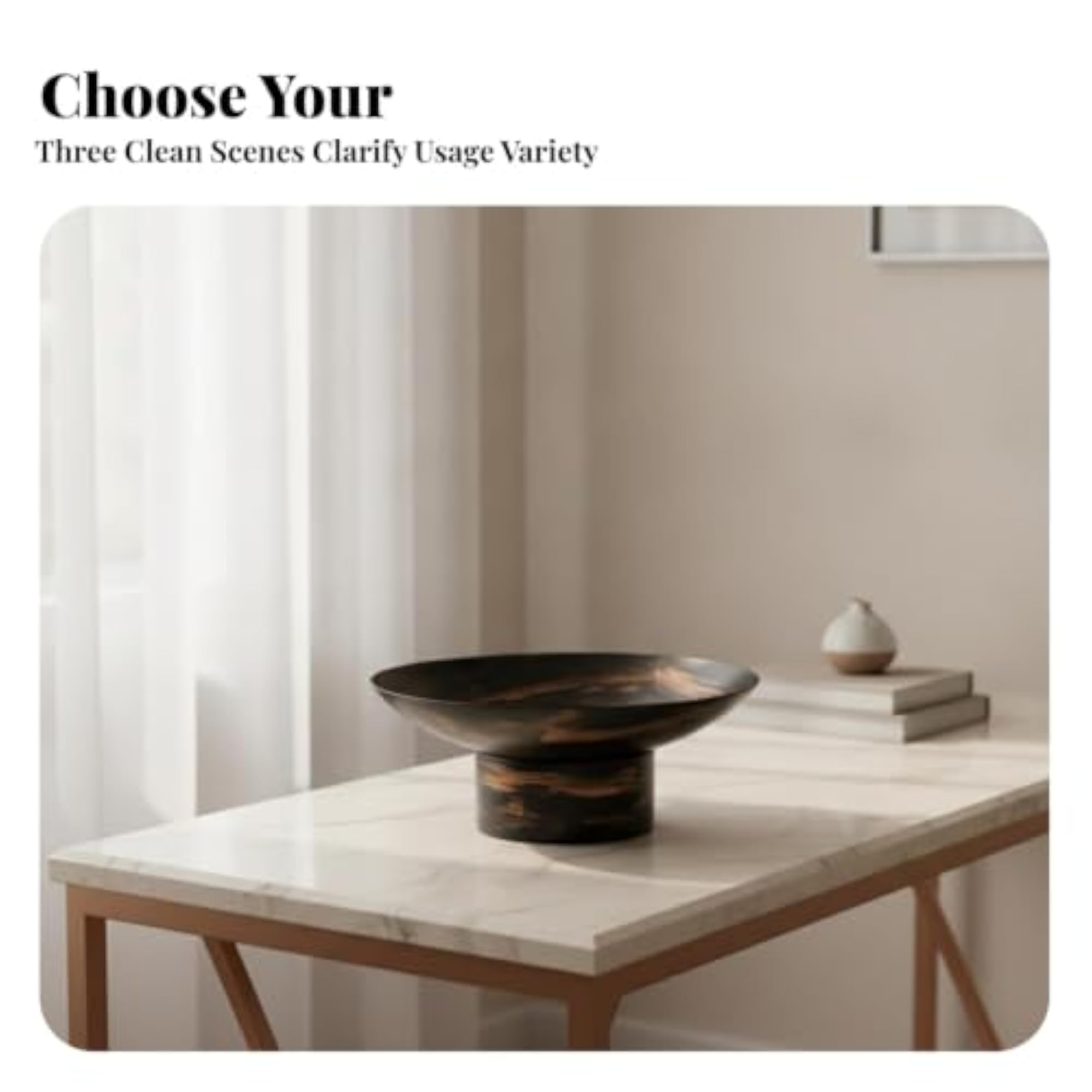 Elevated Pedestal Tray, Round Decorative Tray for Coffee Table