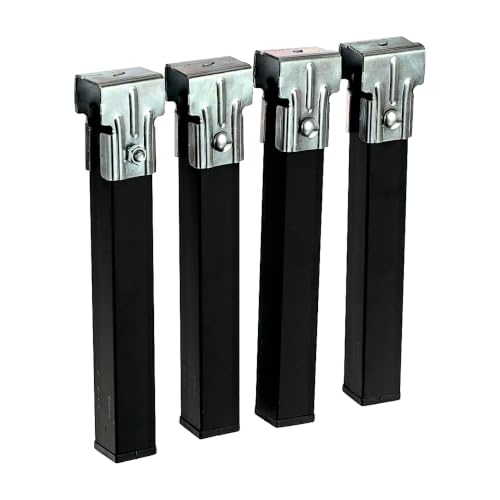 Imex El Zorro – Juego 4 Patas Somier Sin Ruedas | 35x3,5 cm | Metal Resistente con Rosca Estándar | Compatibles con Somieres Universales | Color Gris