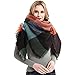 Produktbild Fatu Fashion Winterschals für Damen, warm, Gittermuster, großer Schal, langer Schal, großes Gittermuster, Winterschals, Orange, Einheitsgröße