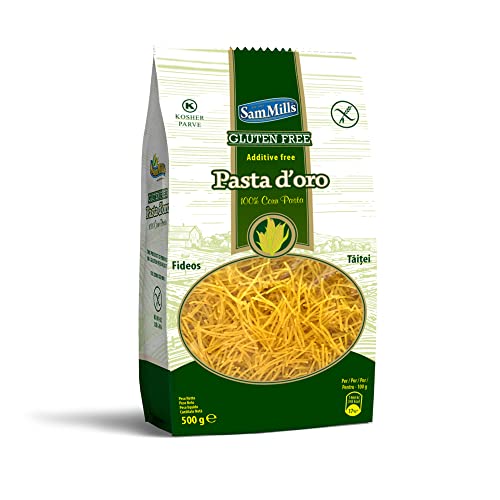 Fideos de Maíz - Pasta Sin Gluten - 500 g - Elaborada con Maíz - Gran Fuente de Fibra - Bajo...